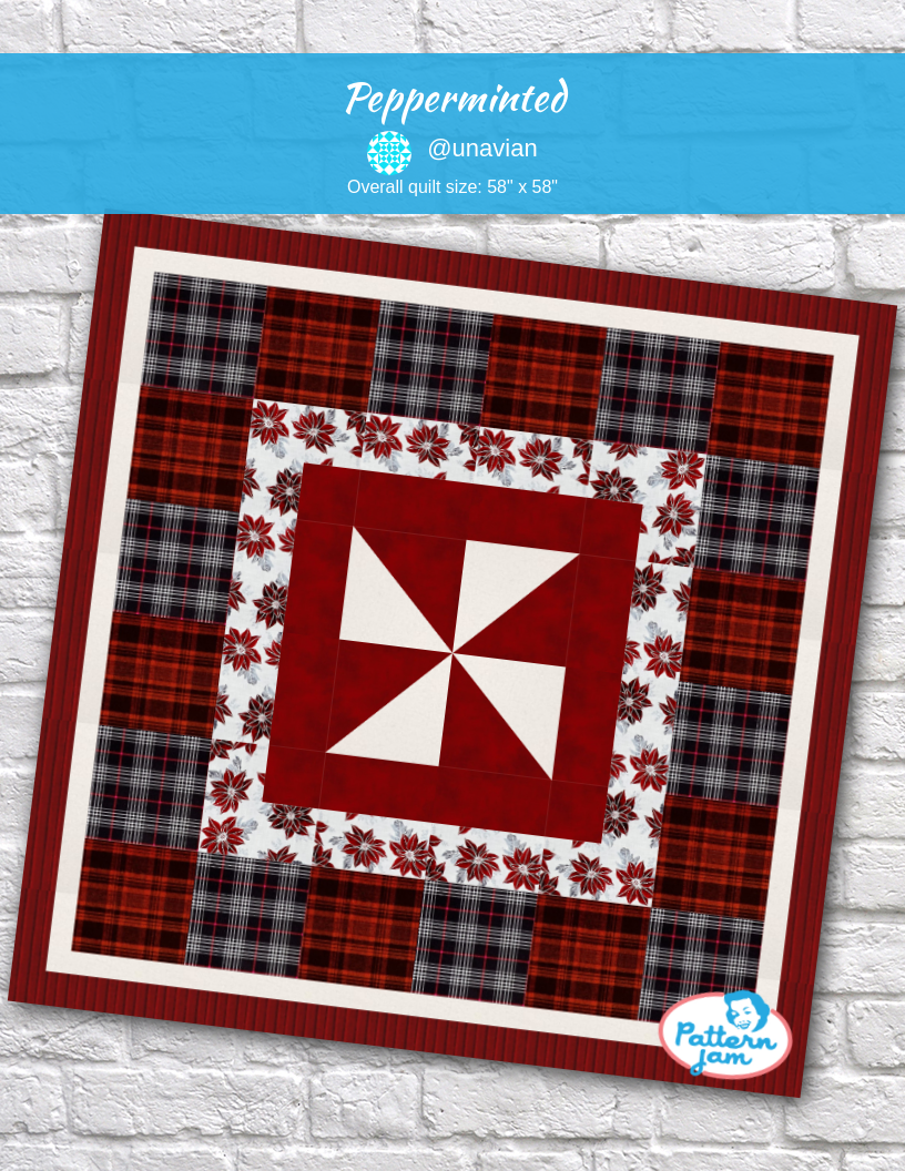 pepperminted - custom quilt designed by &#64;unavian using PatternJam quilt design software