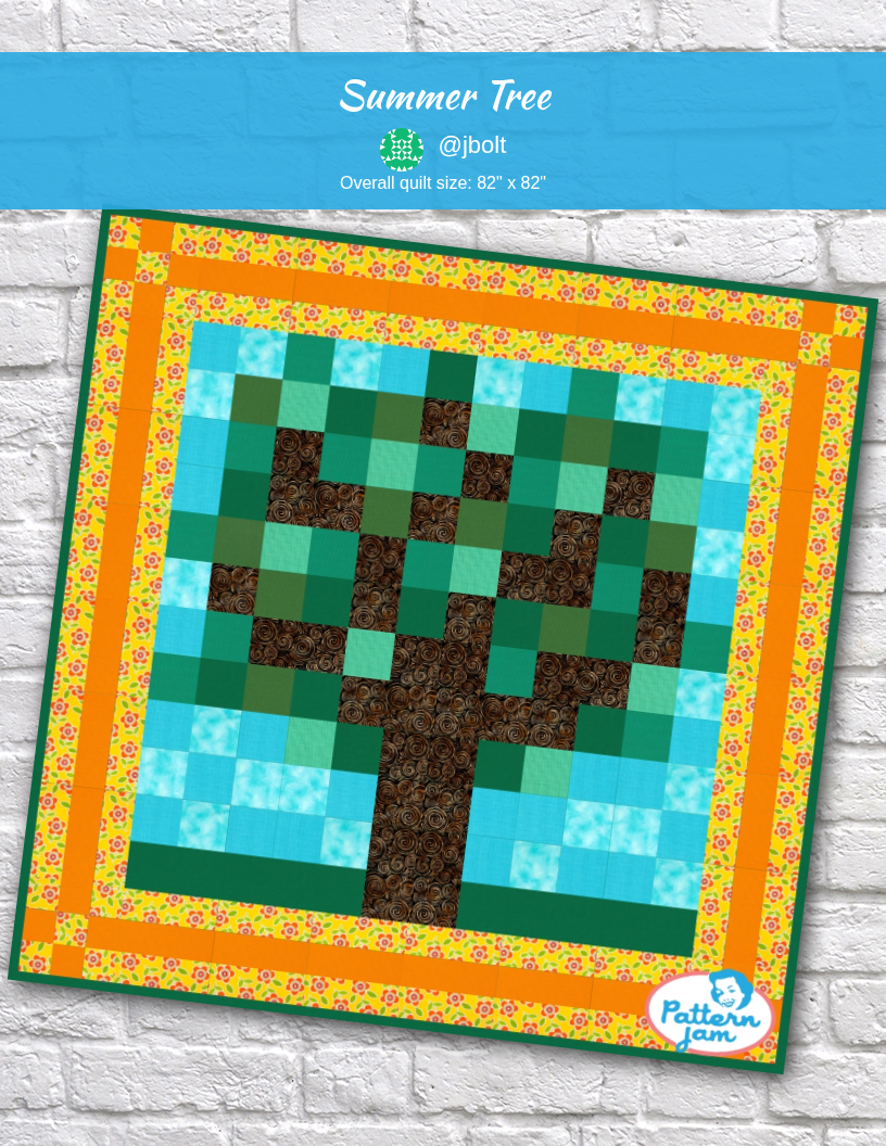 Summer Tree - custom quilt designed by @jbolt using PatternJam quilt design software