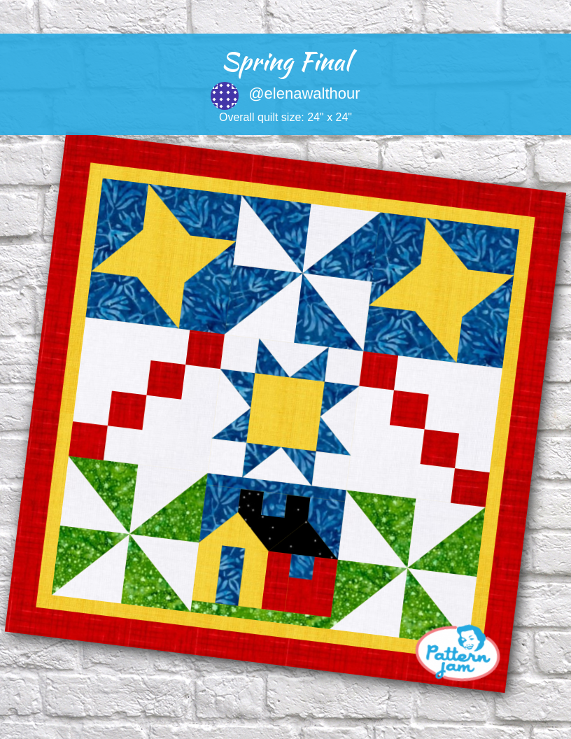 spring final - custom quilt designed by &#64;elenawalthour using PatternJam quilt design software