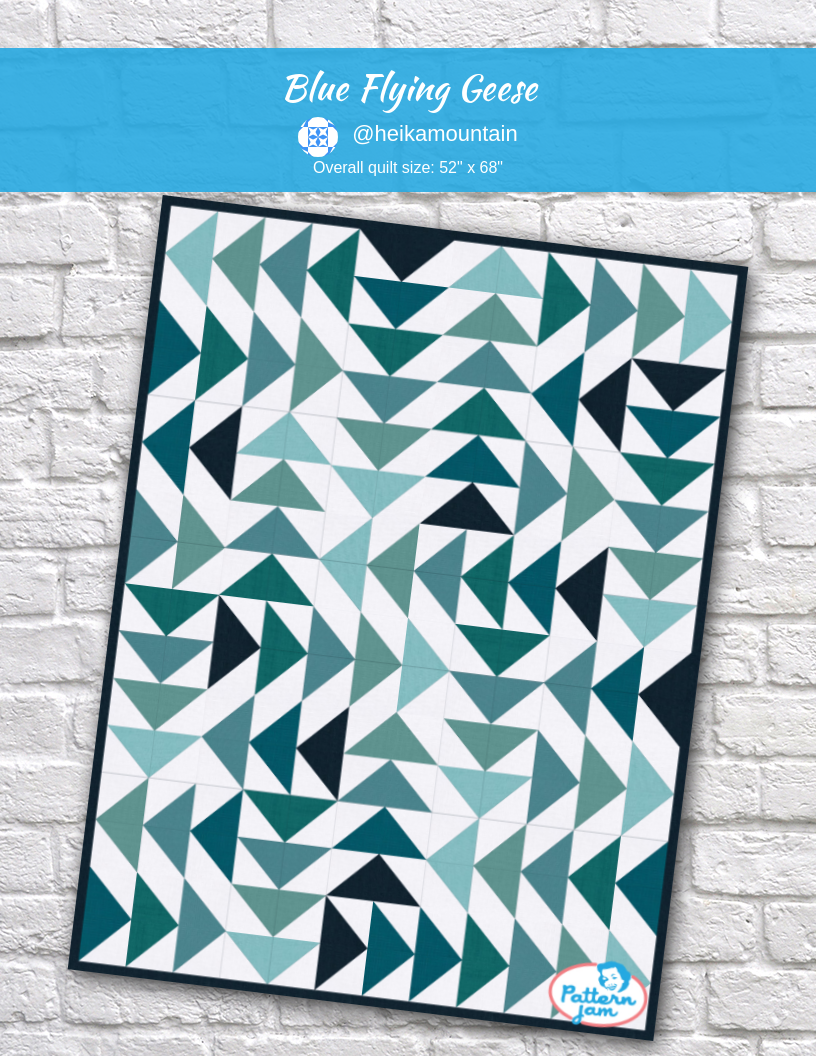 Blue Flying Geese - custom quilt designed by &#64;heikamountain using PatternJam quilt design software