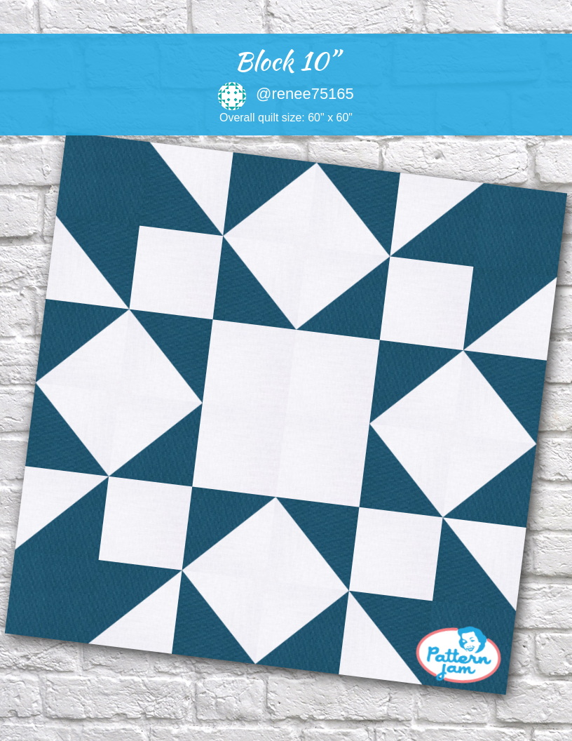 Block 10” - custom quilt designed by &#64;renee75165 using PatternJam quilt design software
