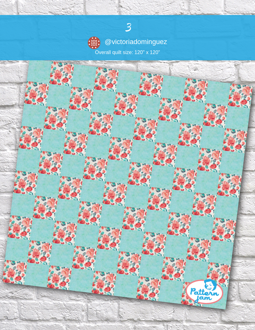 3 - custom quilt designed by &#64;victoriadominguez using PatternJam quilt design software