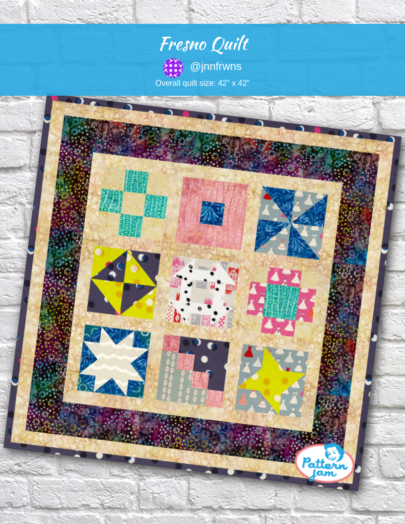 Fresno quilt - custom quilt designed by &#64;jnnfrwns using PatternJam quilt design software