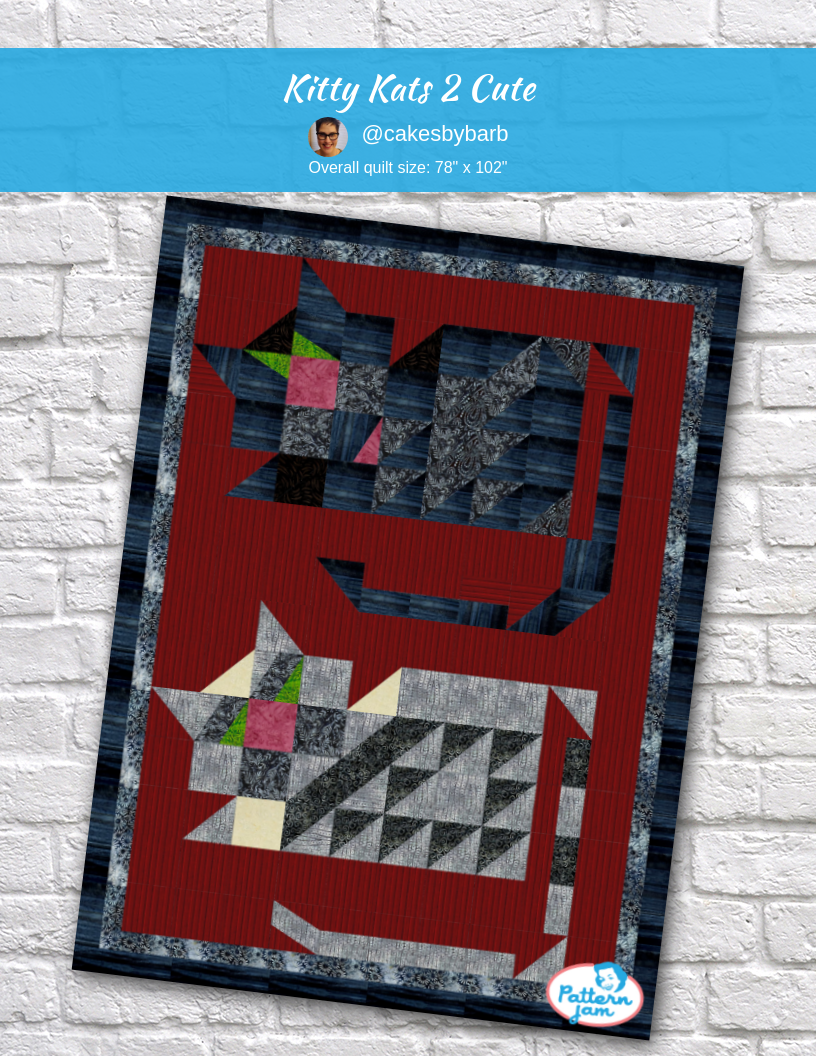 kitty kats 2 cute - custom quilt designed by &#64;cakesbybarb using PatternJam quilt design software