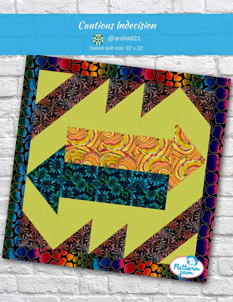 Cautious Indecision - custom quilt designed by &#64;arsha821 using PatternJam quilt design software