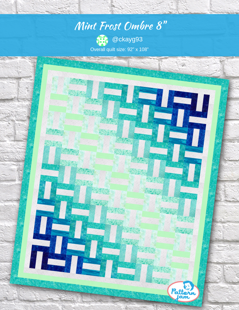 Mint Frost Ombre 8" - custom quilt designed by &#64;ckayg93 using PatternJam quilt design software