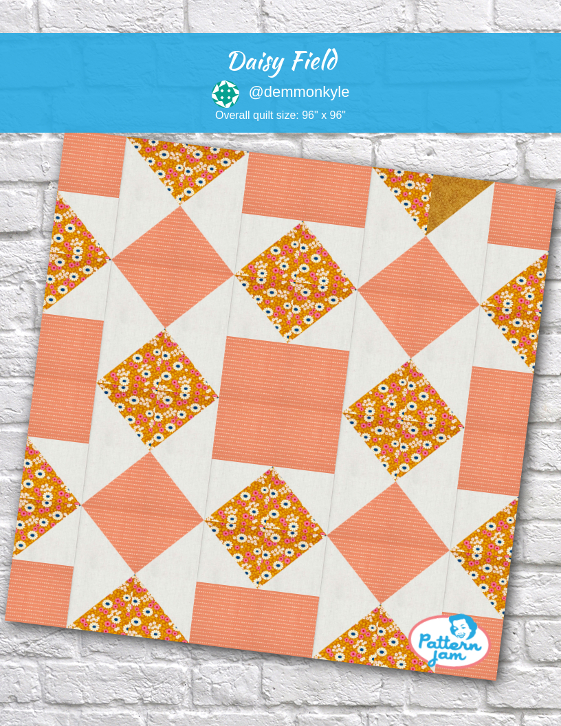 daisy field - custom quilt designed by &#64;demmonkyle using PatternJam quilt design software