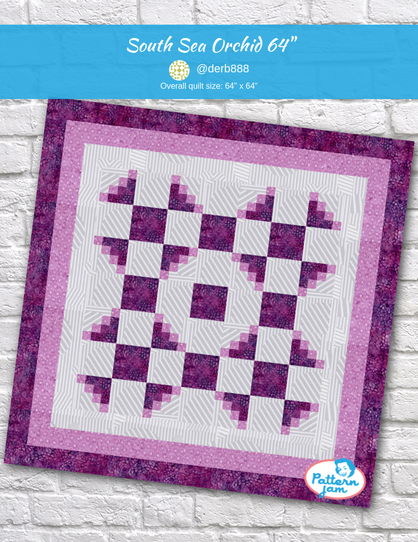 South Sea Orchid 64" - custom quilt designed by &#64;derb888 using PatternJam quilt design software