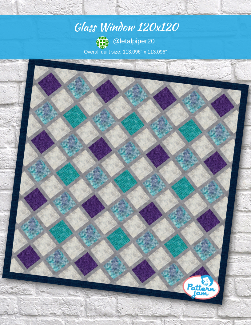 Glass Window 120x120 - custom quilt designed by &#64;letalpiper20 using PatternJam quilt design software