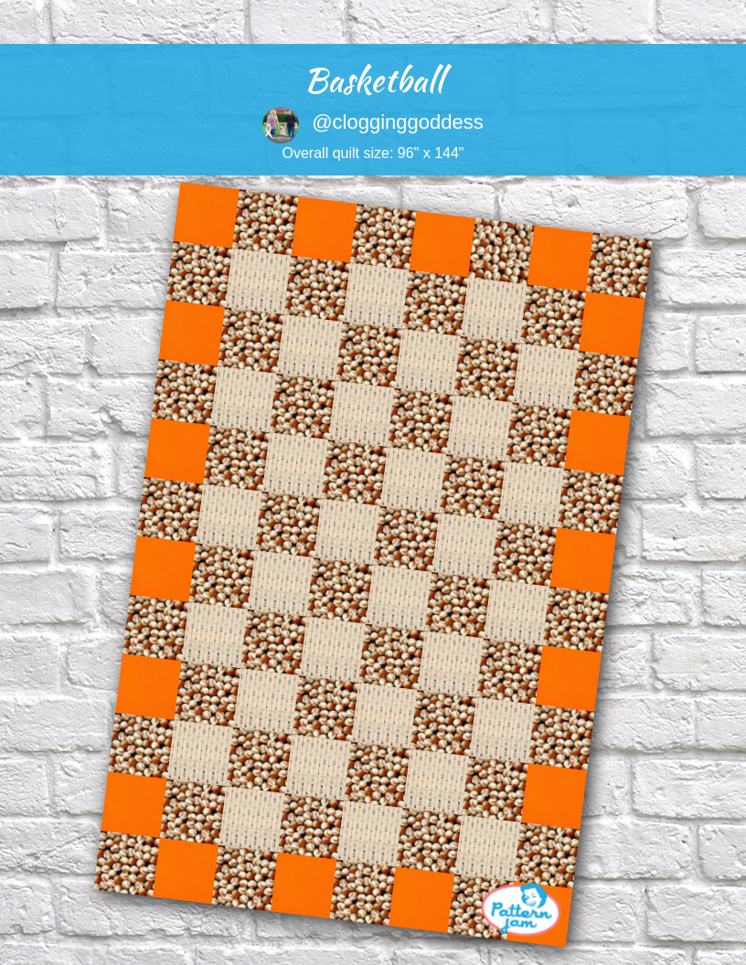 Basketball - custom quilt designed by &#64;clogginggoddess using PatternJam quilt design software