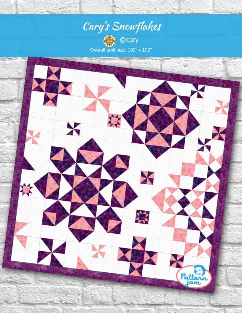 Cary's Snowflakes - custom quilt designed by &#64;cary using PatternJam quilt design software