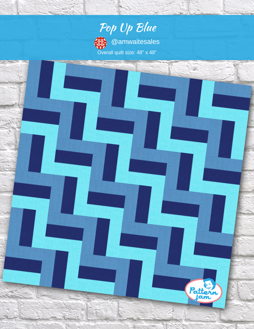 Pop up Blue - custom quilt designed by &#64;amwaitesales using PatternJam quilt design software