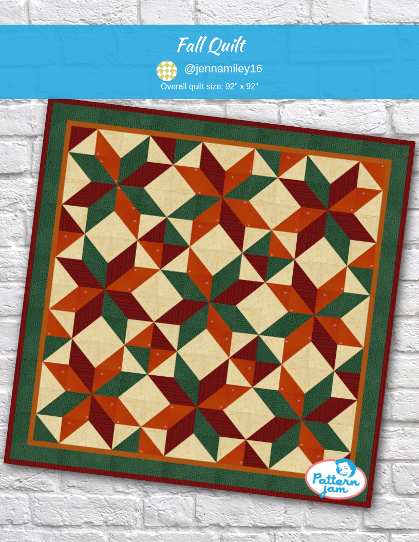 Fall Quilt - custom quilt designed by @jennamiley16 using PatternJam quilt design software