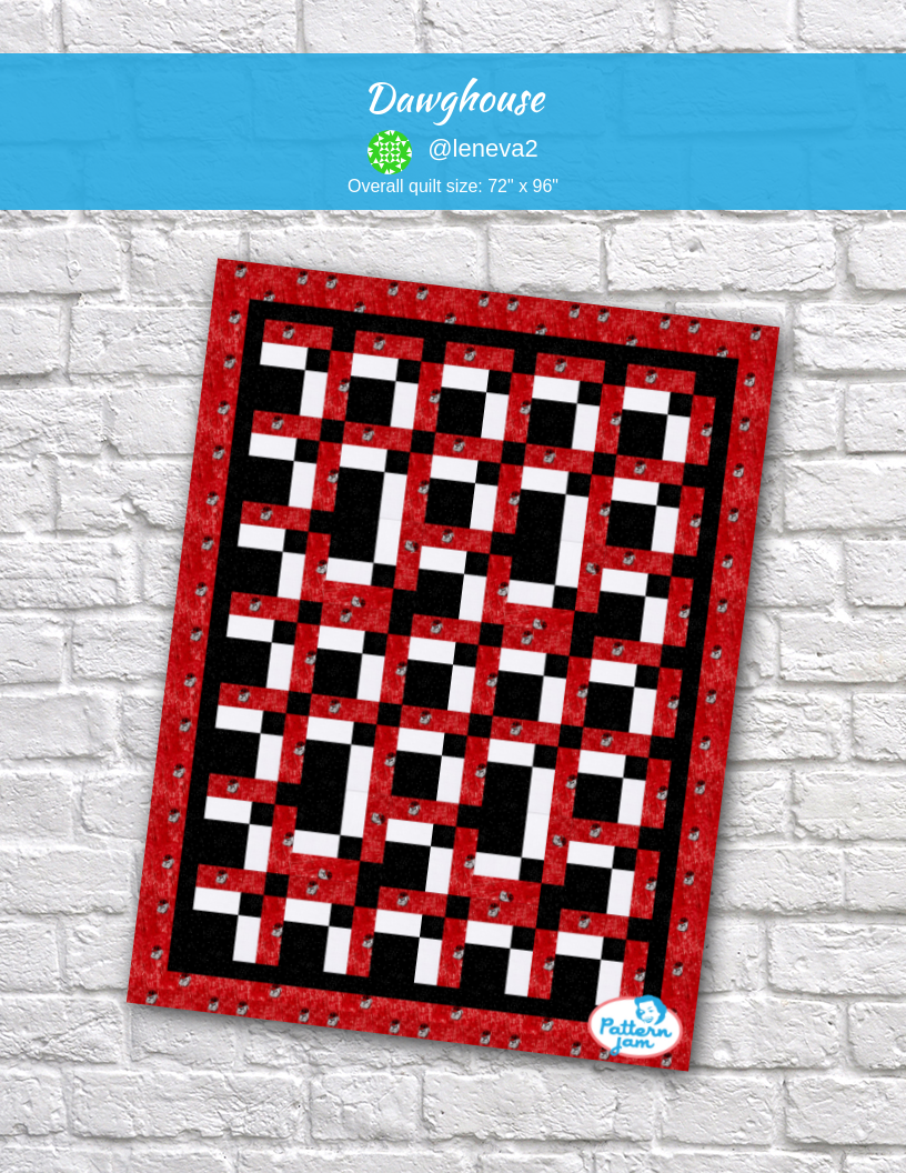 Dawghouse - custom quilt designed by &#64;leneva2 using PatternJam quilt design software