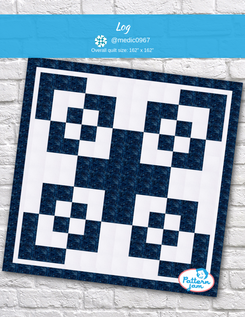 log - custom quilt designed by &#64;medic0967 using PatternJam quilt design software