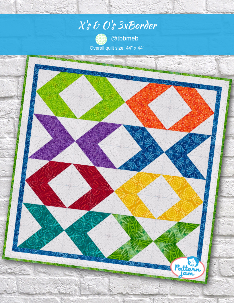 X's & O's 3xBorder - custom quilt designed by &#64;tbbmeb using PatternJam quilt design software