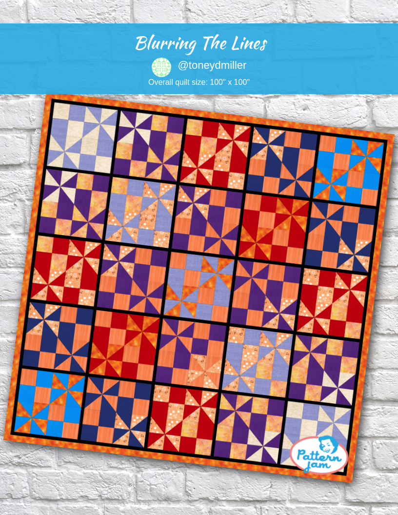 Blurring the Lines - custom quilt designed by &#64;toneydmiller using PatternJam quilt design software