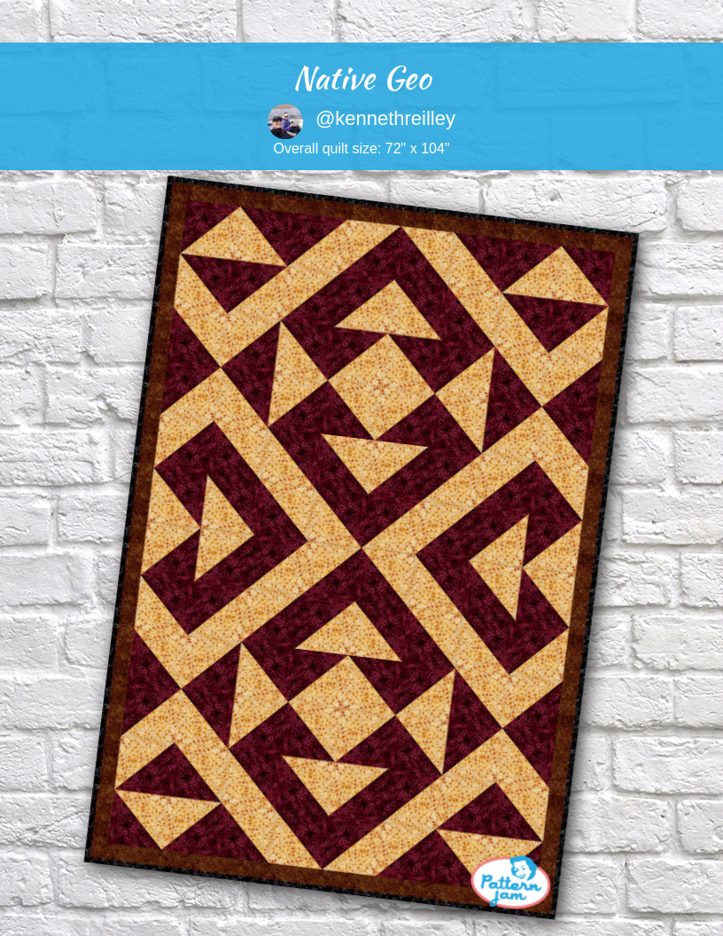 Native Geo - custom quilt designed by &#64;kennethreilley using PatternJam quilt design software
