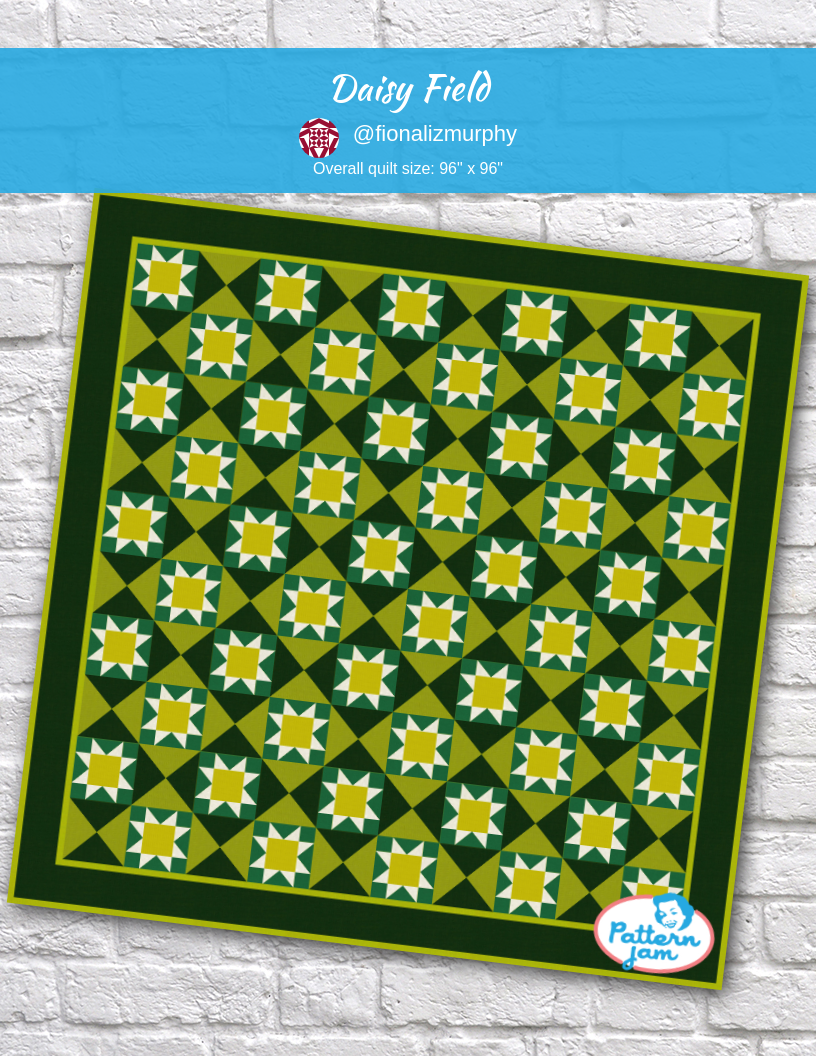 Daisy field - custom quilt designed by &#64;fionalizmurphy using PatternJam quilt design software