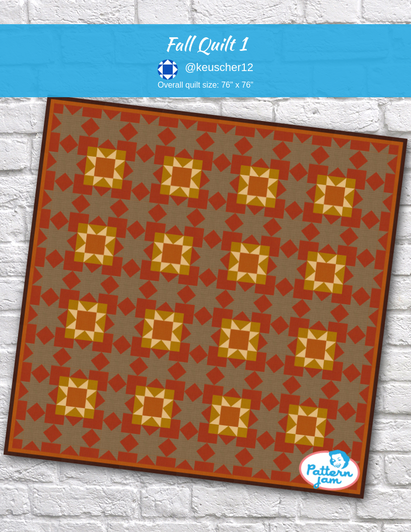 fall quilt 1 - custom quilt designed by &#64;keuscher12 using PatternJam quilt design software