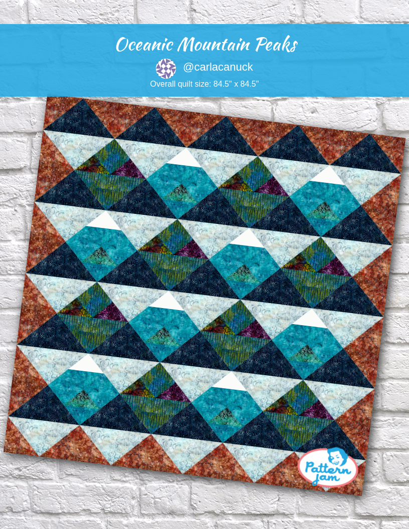 Oceanic Mountain Peaks - custom quilt designed by &#64;carlacanuck using PatternJam quilt design software