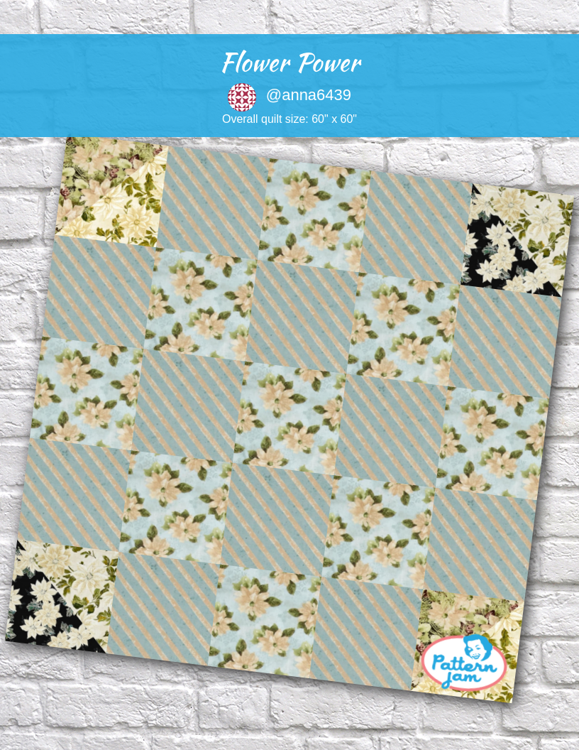 Flower power - custom quilt designed by &#64;anna6439 using PatternJam quilt design software
