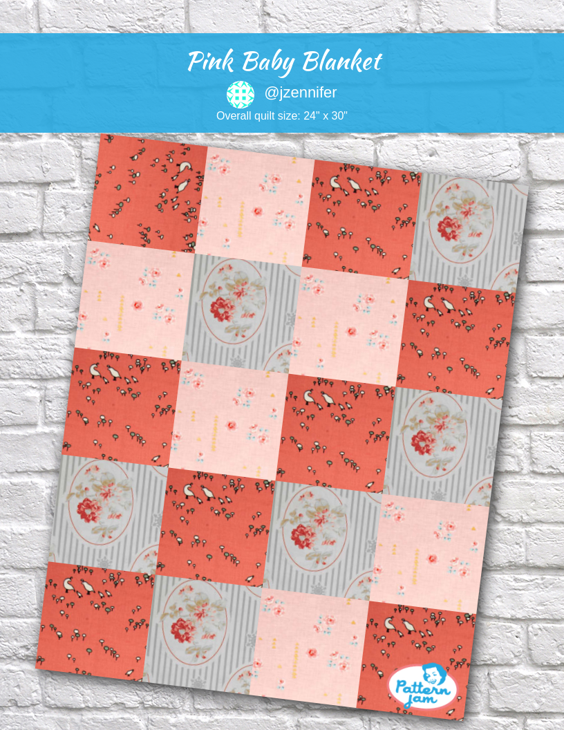 pink baby blanket - custom quilt designed by &#64;jzennifer using PatternJam quilt design software
