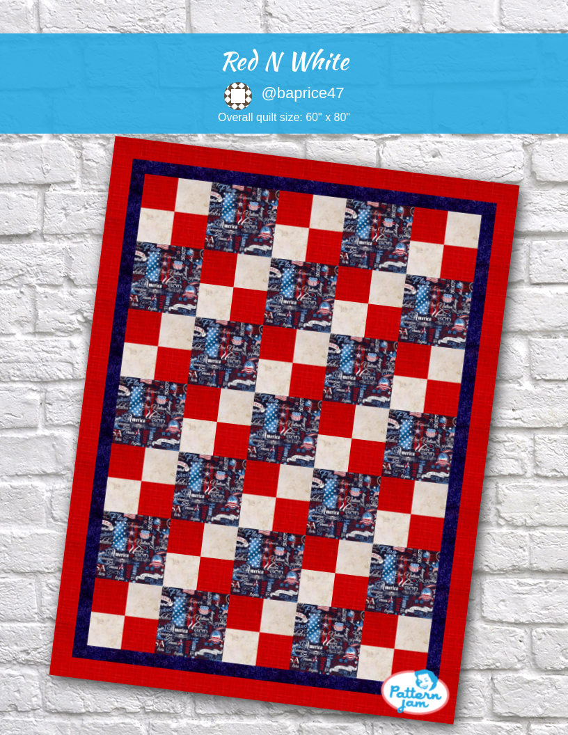 Red n white - custom quilt designed by &#64;baprice47 using PatternJam quilt design software
