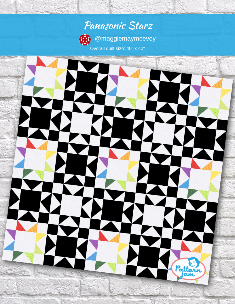 Panasonic Starz - custom quilt designed by &#64;maggiemaymcevoy using PatternJam quilt design software