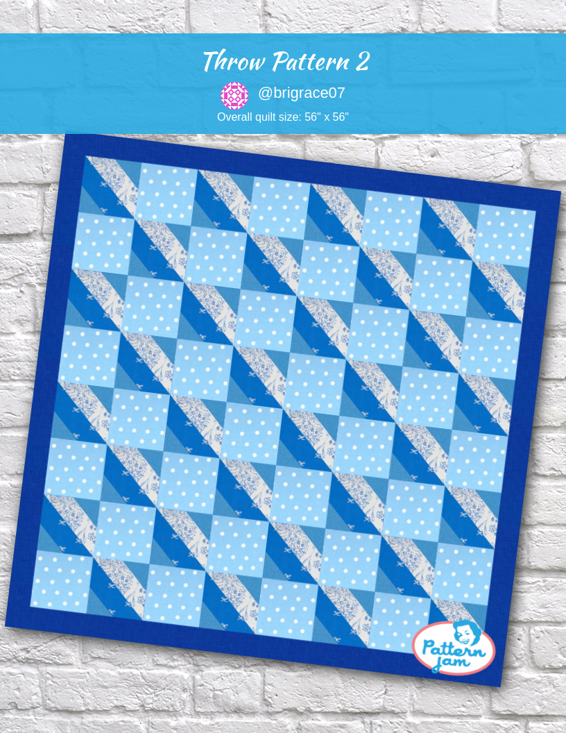 Throw Pattern 2 - custom quilt designed by &#64;brigrace07 using PatternJam quilt design software