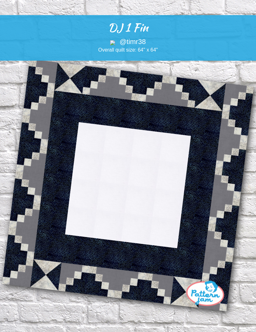 DJ 1 Fin - custom quilt designed by &#64;timr38 using PatternJam quilt design software