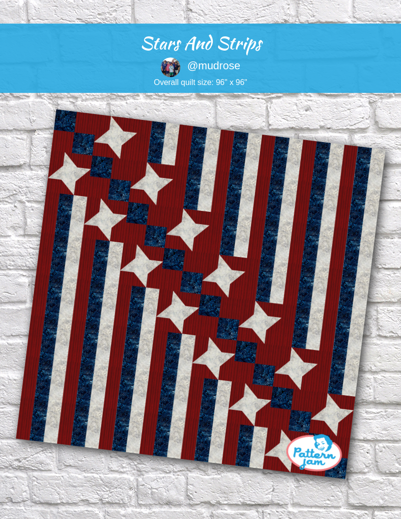 Stars and Strips - custom quilt designed by &#64;mudrose using PatternJam quilt design software