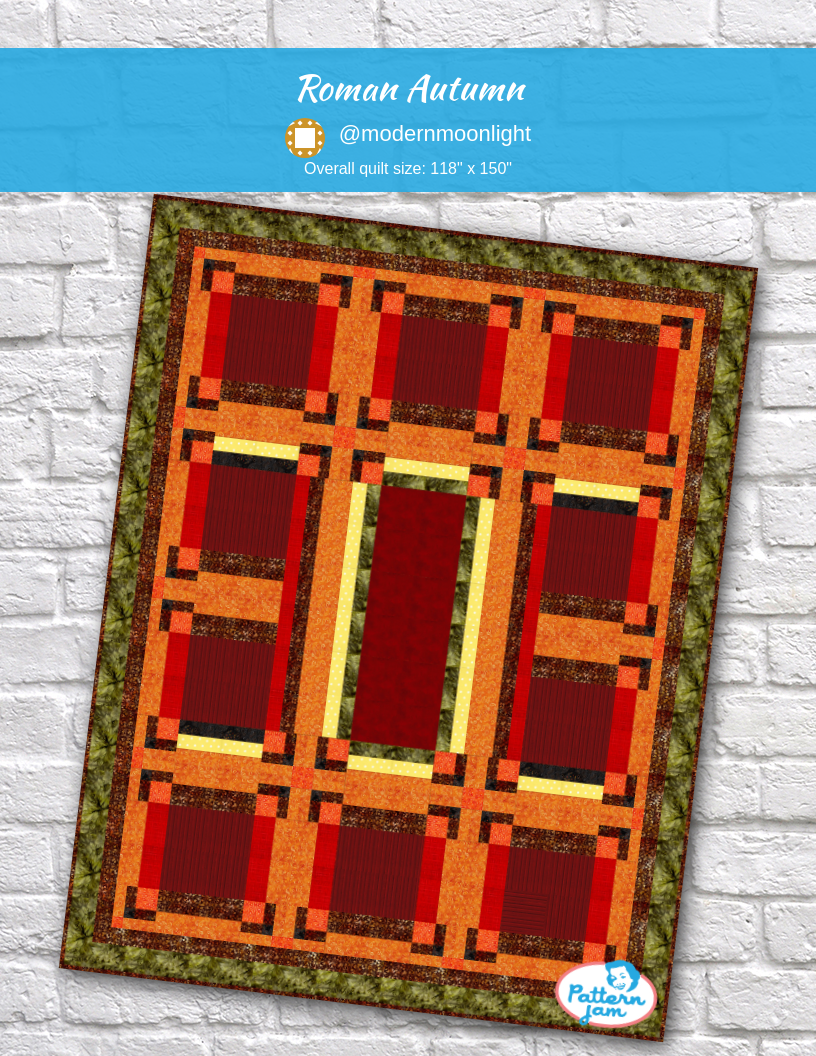 Roman autumn - custom quilt designed by &#64;modernmoonlight using PatternJam quilt design software
