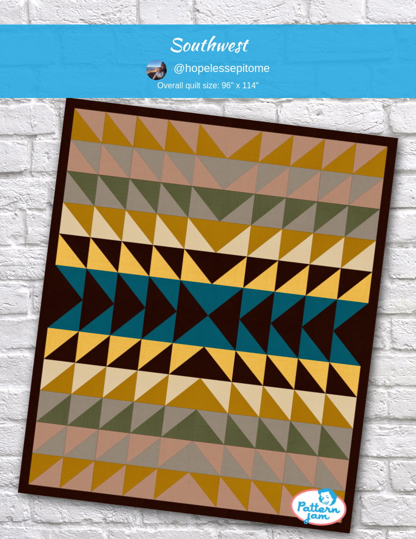 Southwest - custom quilt designed by &#64;hopelessepitome using PatternJam quilt design software
