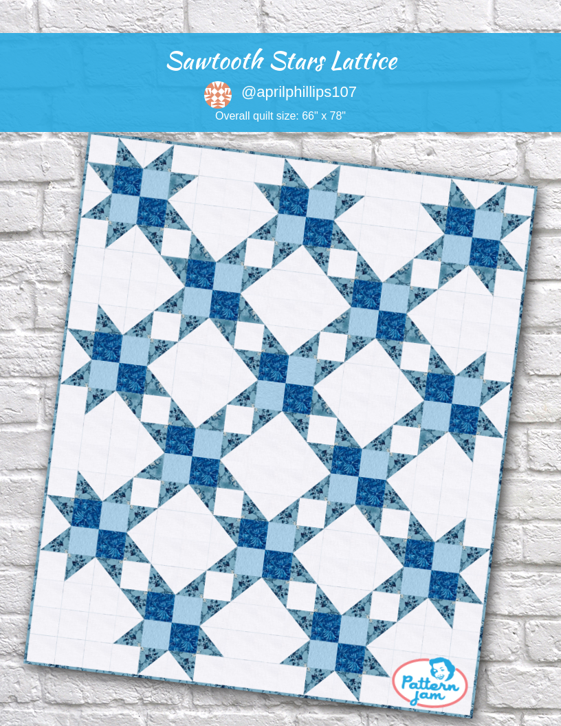 Sawtooth Stars Lattice - custom quilt designed by &#64;aprilphillips107 using PatternJam quilt design software