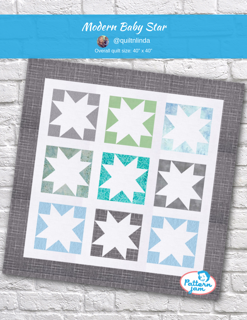 modern baby star - custom quilt designed by &#64;quiltnlinda using PatternJam quilt design software