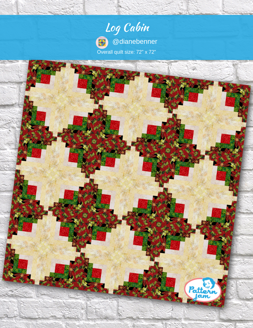 Log cabin - custom quilt designed by &#64;dianebenner using PatternJam quilt design software