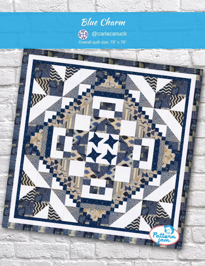 Blue Charm - custom quilt designed by &#64;carlacanuck using PatternJam quilt design software