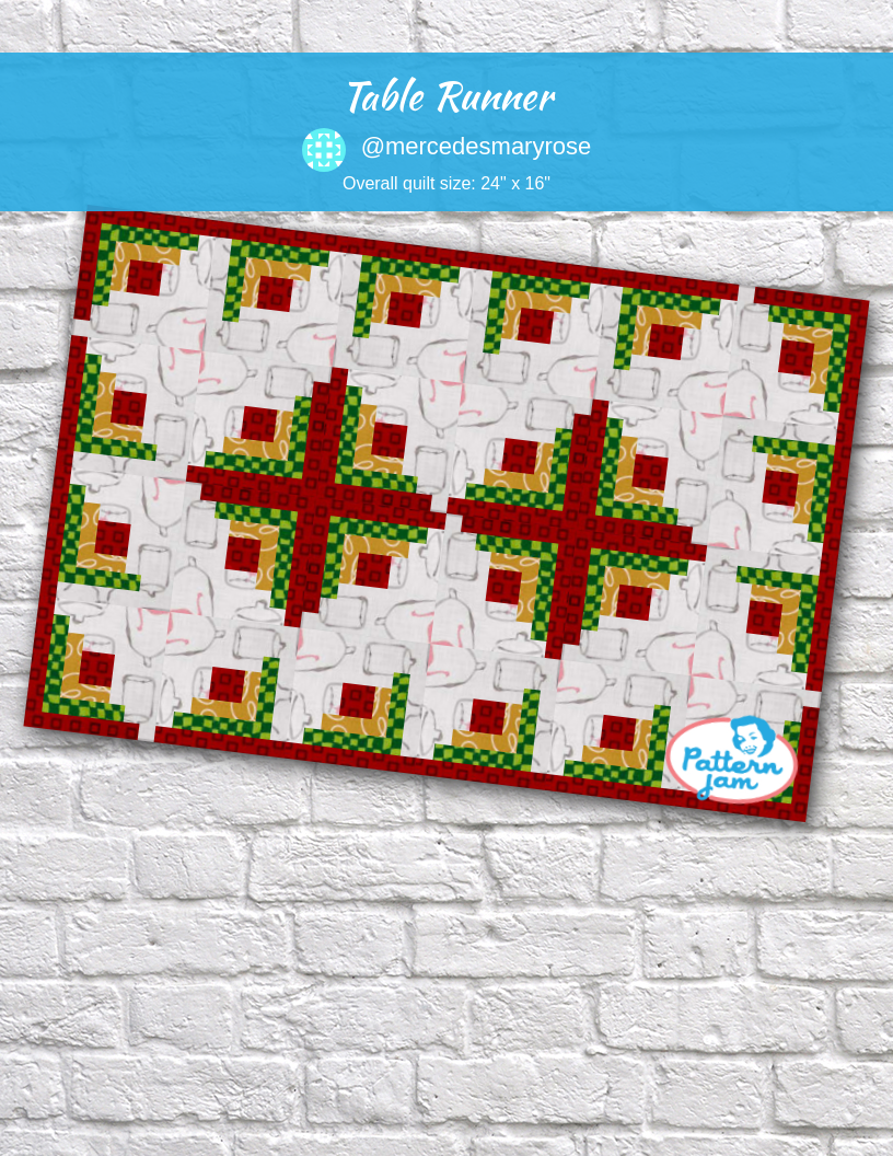 table runner - custom quilt designed by &#64;mercedesmaryrose using PatternJam quilt design software