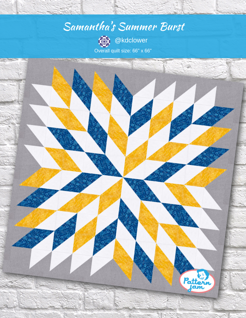Samantha's Summer Burst - custom quilt designed by &#64;kdclower using PatternJam quilt design software
