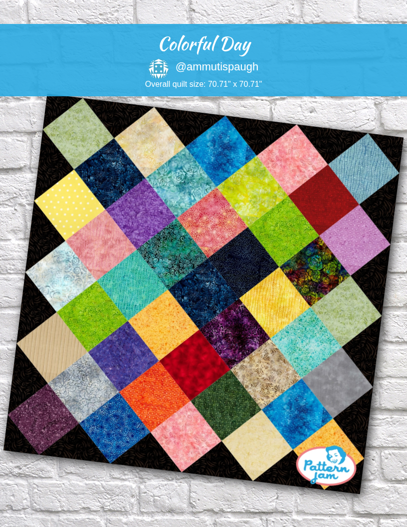Colorful Day - custom quilt designed by @ammutispaugh using PatternJam quilt design software