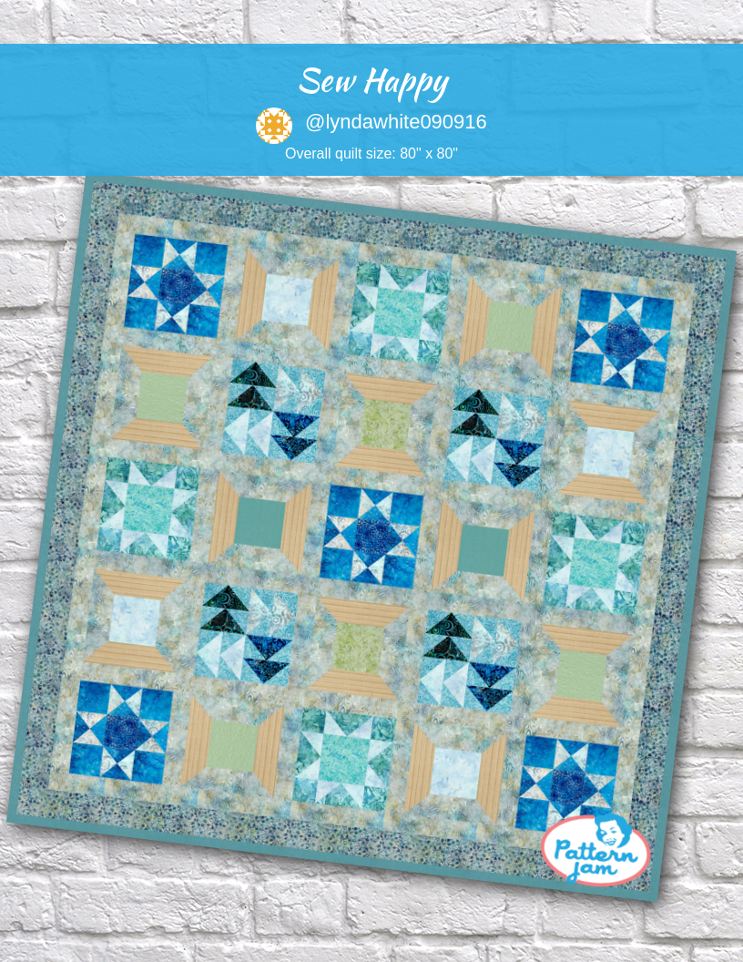 Sew Happy - custom quilt designed by &#64;lyndawhite090916 using PatternJam quilt design software