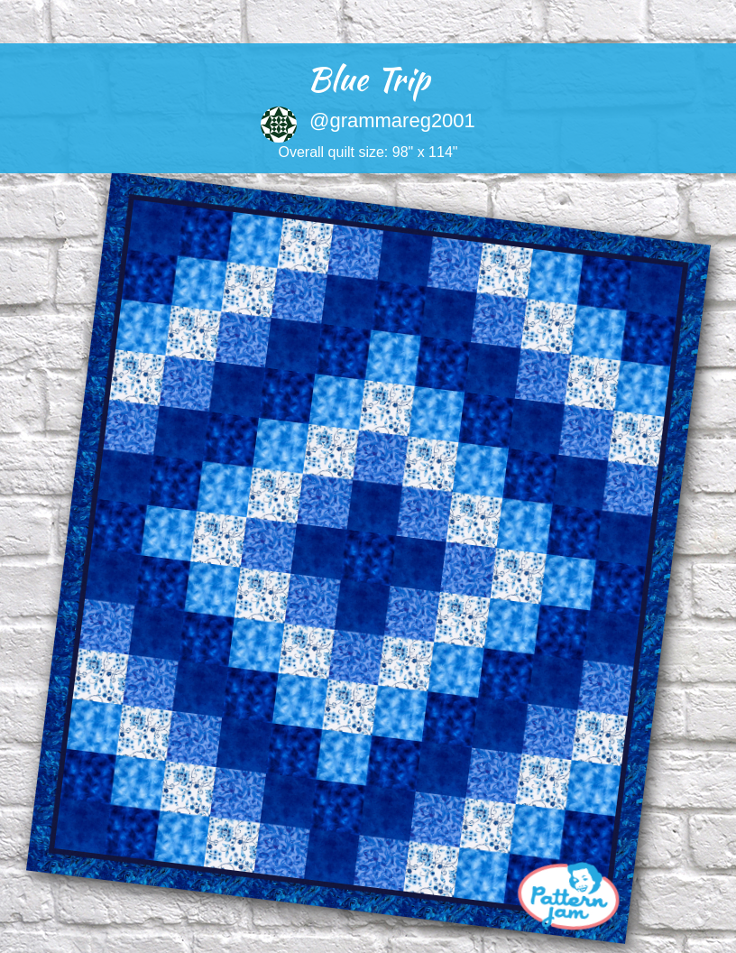Blue trip - custom quilt designed by &#64;grammareg2001 using PatternJam quilt design software