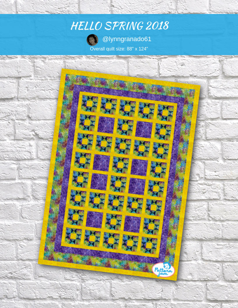 HELLO SPRING 2018 - custom quilt designed by &#64;lynngranado61 using PatternJam quilt design software