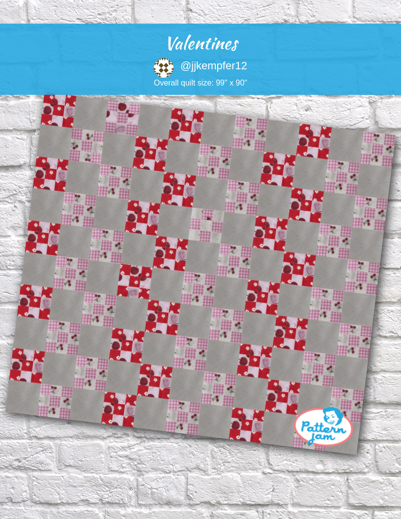 Valentines - custom quilt designed by &#64;jjkempfer12 using PatternJam quilt design software