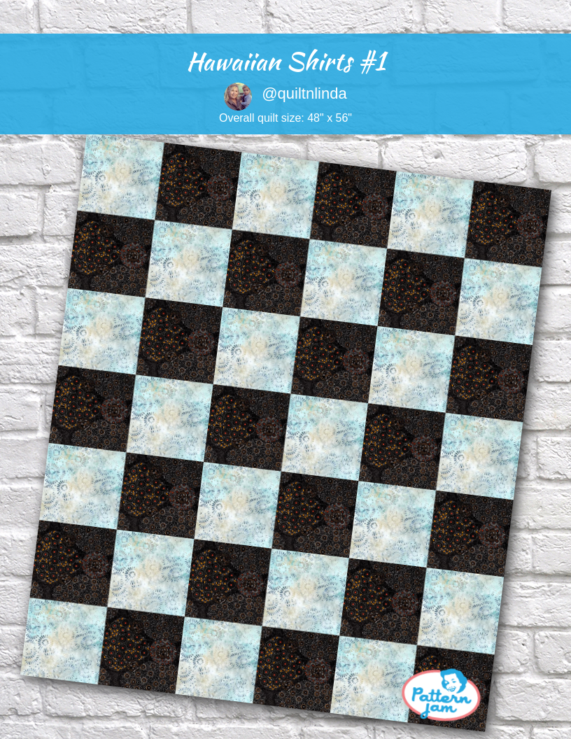 hawaiian shirts #1 - custom quilt designed by &#64;quiltnlinda using PatternJam quilt design software