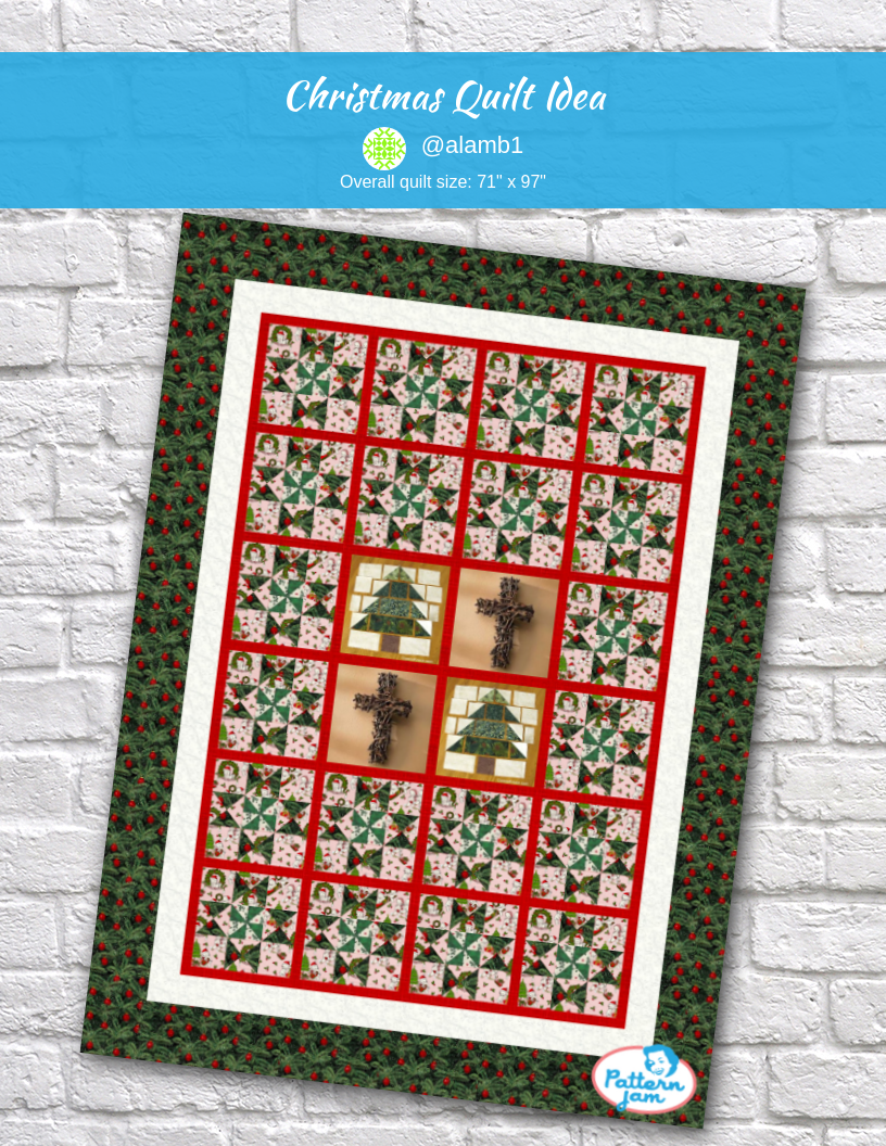 Christmas quilt idea - custom quilt designed by &#64;alamb1 using PatternJam quilt design software