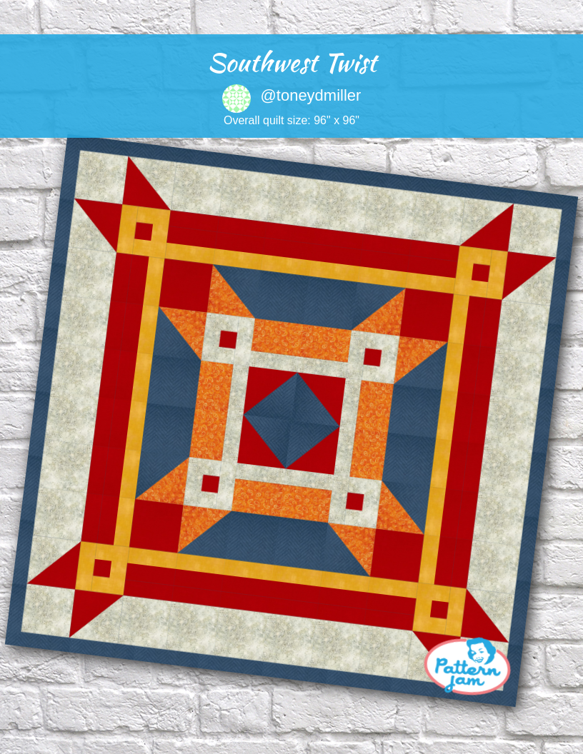 Southwest Twist - custom quilt designed by &#64;toneydmiller using PatternJam quilt design software