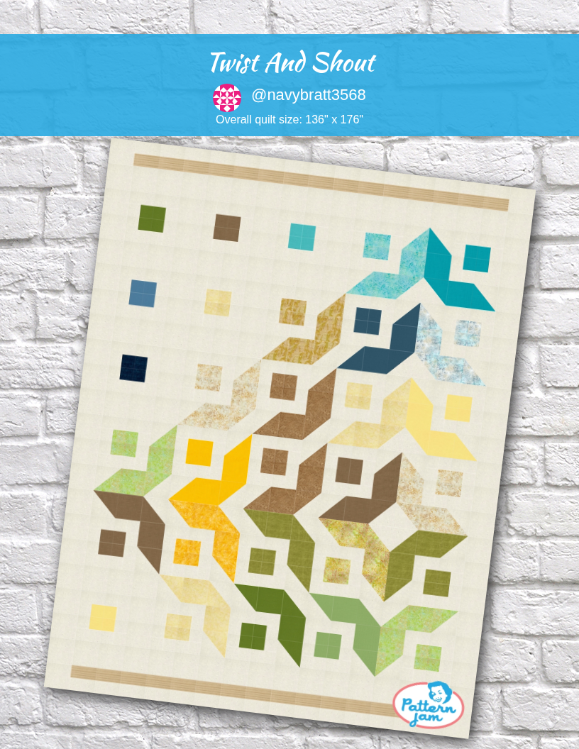 Twist and shout - custom quilt designed by @navybratt3568 using PatternJam quilt design software