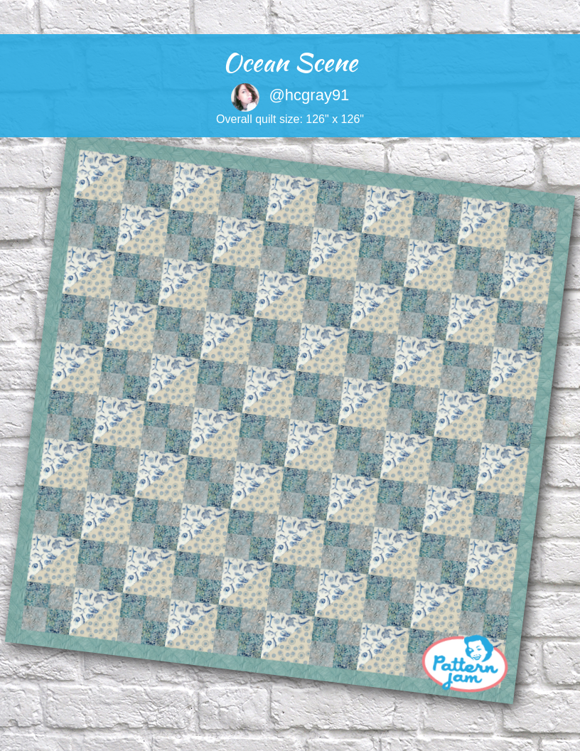 ocean scene - custom quilt designed by &#64;hcgray91 using PatternJam quilt design software